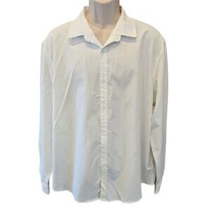 COofandy sz XL Long Sleeve white performance button up dress work shirt EUC mens